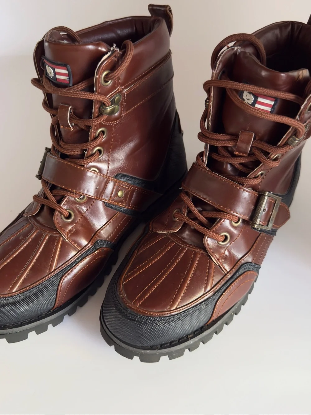 Men's Brown Lace-Up Strap Rugged Outdoor Boots